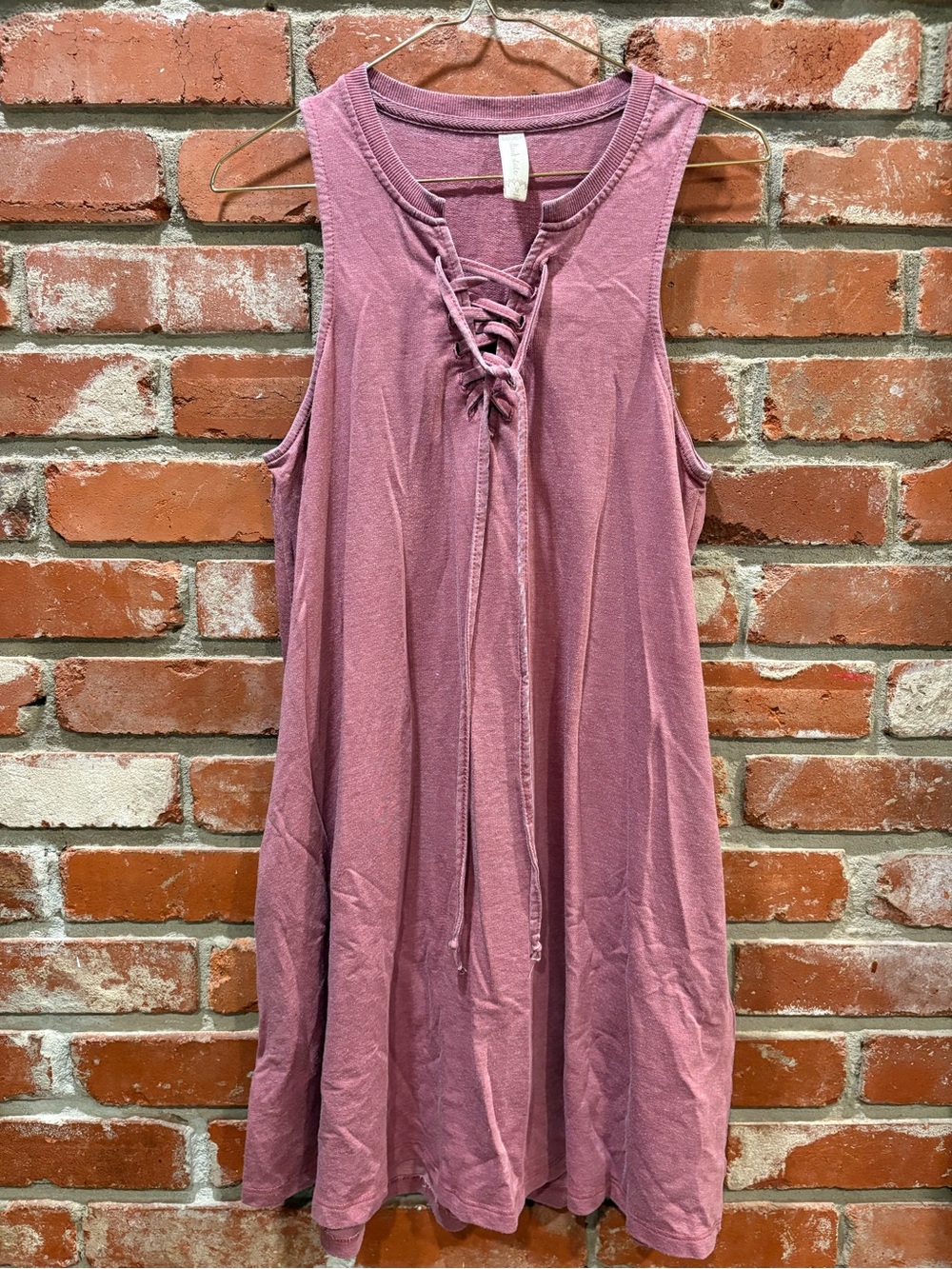 Altar'd State Mineral Wash Lace Up Tank Dress Womens Medium